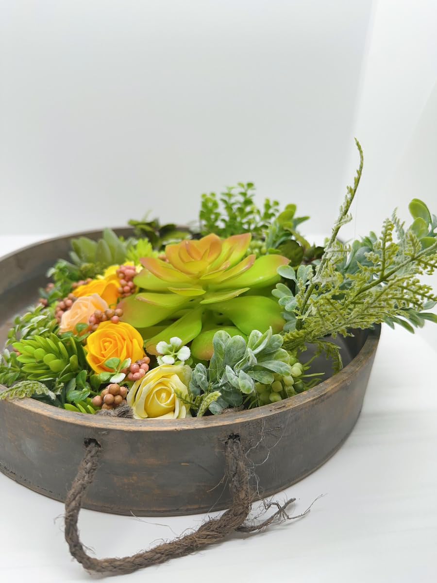 Amazon｜多肉植物寄せ植え アレンジ カントリー雑貨 アーティシャル